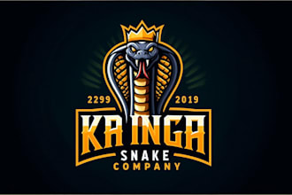 do king cobra snake mascot logo in my style