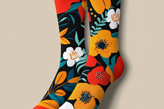 draw a custom and unique socks design art for you