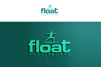 design simple float paddle board yoga fitness logo