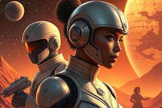 make a sci fi character illustration or sci fi character