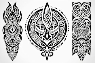 design a polynesian maori tribal tattoo