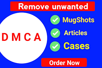 permanently remove mugshots, articles and cases from the internet