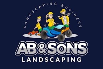 design looks nice mascot landscaping logo