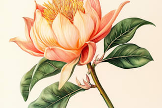 paint botanical illustration of plants, fruits, flowers, herbs