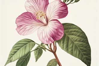 draw a beautiful vintage botanical illustration poster