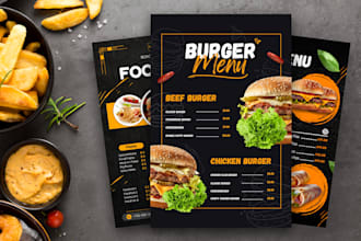 design professional restaurant menu, food menu, flyer