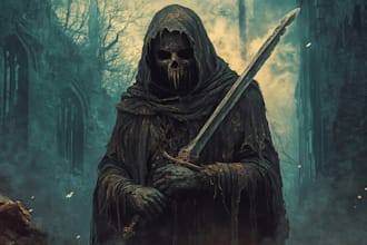 draw realistic fantasy horror character and concept art
