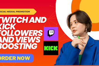promote twitch and kick boost livestream views engange worldwide for more follow