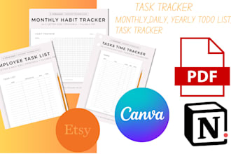design custom daily task tracker spreadsheet, notion project management template
