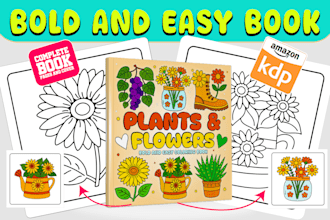 do bold and easy coloring pages and book cover