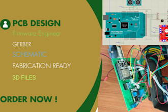 design pcb circuit, create pcb schematic, fabrication gerber and bom