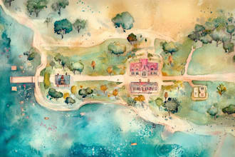 create a custom wedding map watercolor style