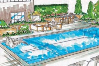 design front yard back yard swimming pool and land scape