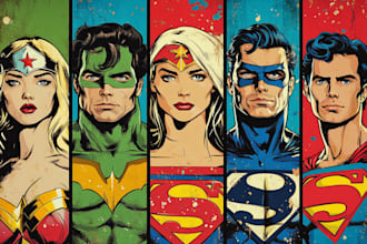 draw comic superhero pop art portrait