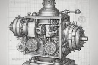 draw a detailed line art of any diagram, product or sketch