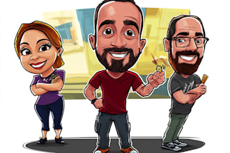 draw full body big head cartoon caricature