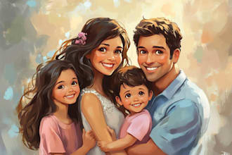 design a professional disney family portraits for you
