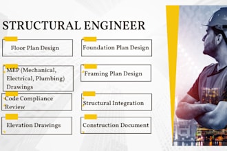 design floor plan, framing, foundation for permit approval, mep, building stamp