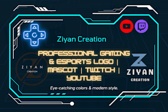 create a professional mascot or gaming logo for twitch and youtube