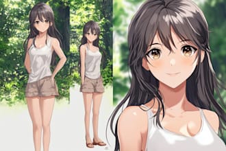 make japanese anime or manga art character illustration