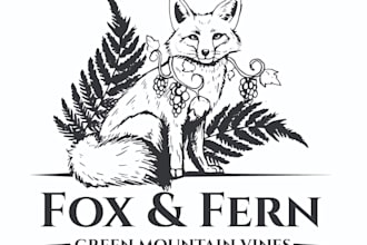 design creative wonderful fox fern logo