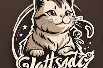 design black color dog, cat, dog training and pet grooming logo