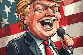 desing a professional editorial and political cartoon