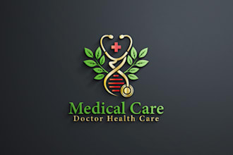 do medical home care health care and minimalist logo design