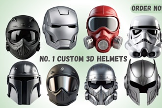 custom 3d helmet, helmet, 3d mask, halloween mask, 3d cosplay models for you