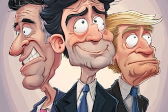 make a funny political cartoon caricatures from your photo