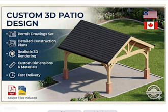 draw patio, pergola, porch, shed permit drawings set