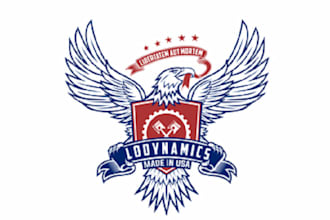 make unique american themed logo for automotive fabricator