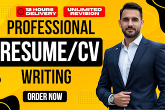 write and design ats optimize resume, cv and cover letter within 12 hour