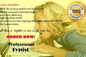 do english typing work from any kind of files
