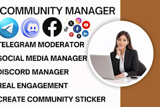 do telegram social media community manager, discord moderator