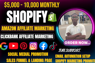 promote shopify amazon affiliate website clickbank marketing sales funnel