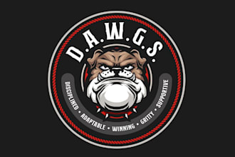design aggressive group year old male salesmen logo