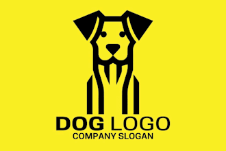design cute dog, cartoon character and animal logo
