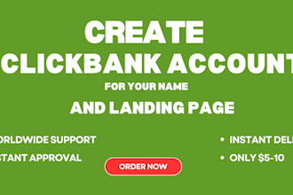 create a clickbank approved verifed account for you