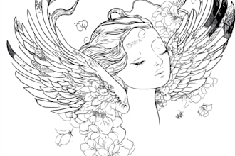 create minimalist line art tattoo with my style