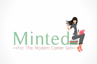 design minted modern career girl logo
