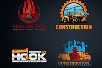 design real estate, home, mortgage, construction, property logo