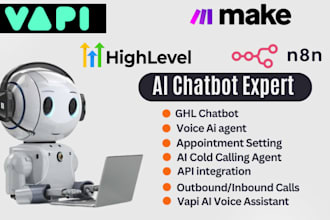 vapi ai calling agent, ghl chatbot, ghl ai voice agent, make com, vapi retell ai