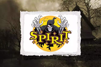 design vintage illustration, halloween logo