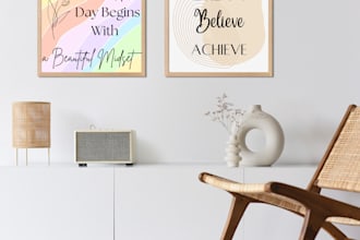 create a modern wall art for trendy and stylish home decor