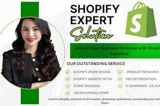 build shopify store, shopify website or dropshipping store for passive income