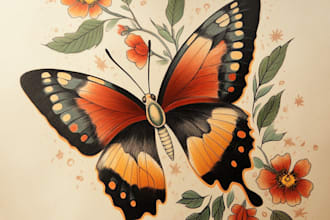 create a beautiful american traditional tattoo desing