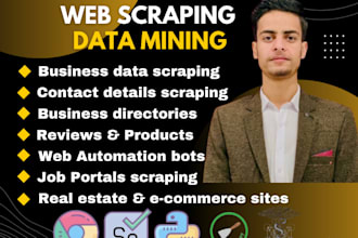 do web scraping, data mining and data collection from business websites
