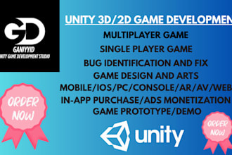 develop your unity game for mobile, IOS, web, PC, browser unity 3d game unity 2d