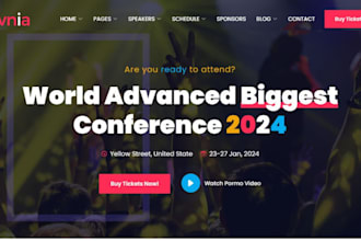 build conference website event ticket website booking website